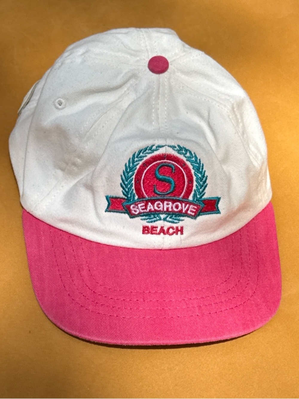 Seagrove Beach Two-Tone Baseball Cap - White & Pink